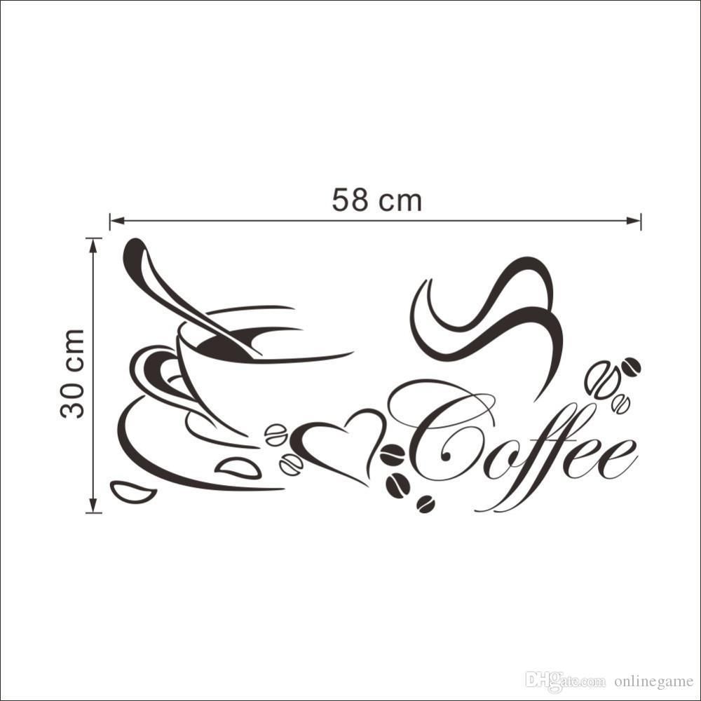DIY Removable Home Kitchen Decoration Coffee Cup Decals Vinyl Wall Art Stickers