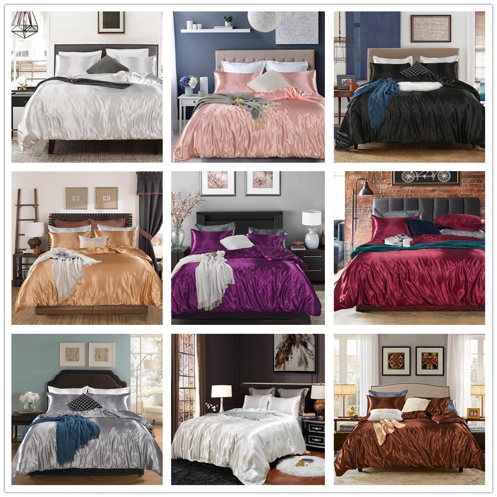 Luxury 2019 Silk Imitation Duvet Cover Set Home European 2019 Silk Imitation Duvet Cover