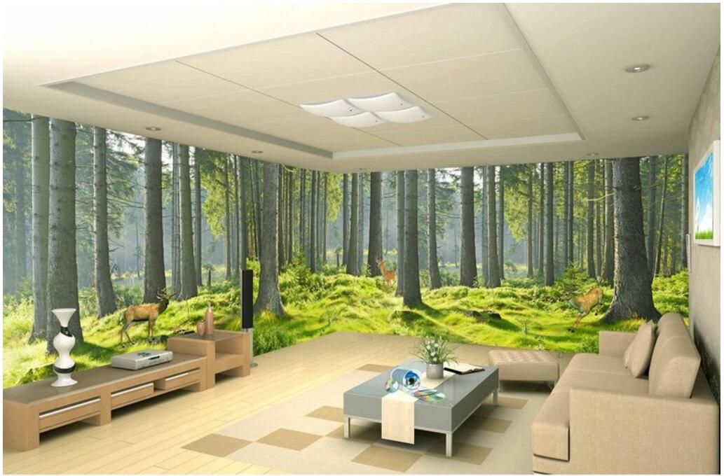 WDBH 3d wallpaper custom photo Fresh green forest nature background  painting living room home decor 3d