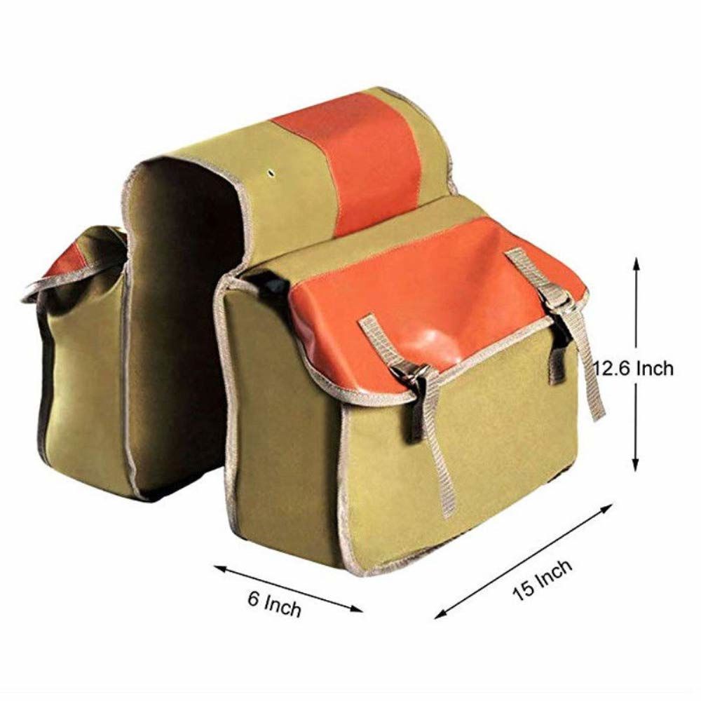 Army Green YSHTAN Motorcycle Saddle Bag Motorcycle Riding Gear Storage Pouch Universal Motorcycle Pannier Side Saddle Bag Tools Luggage Canvas Storage Pouch 