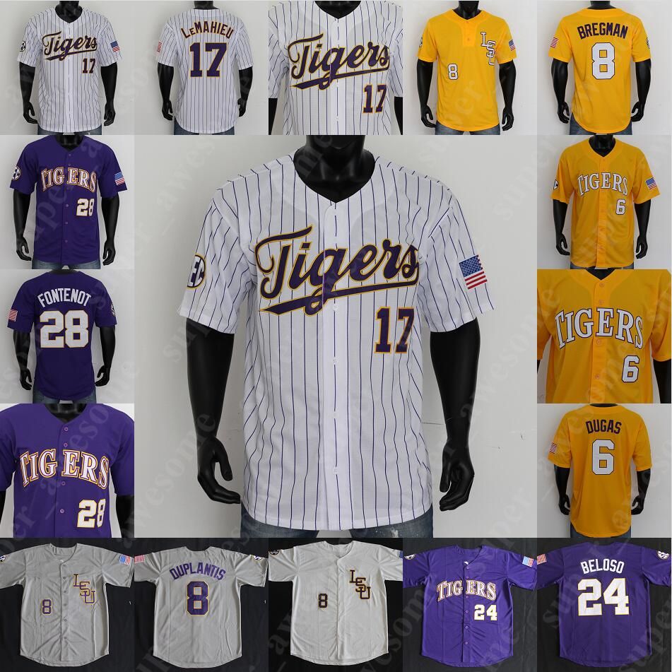 lsu baseball jersey white