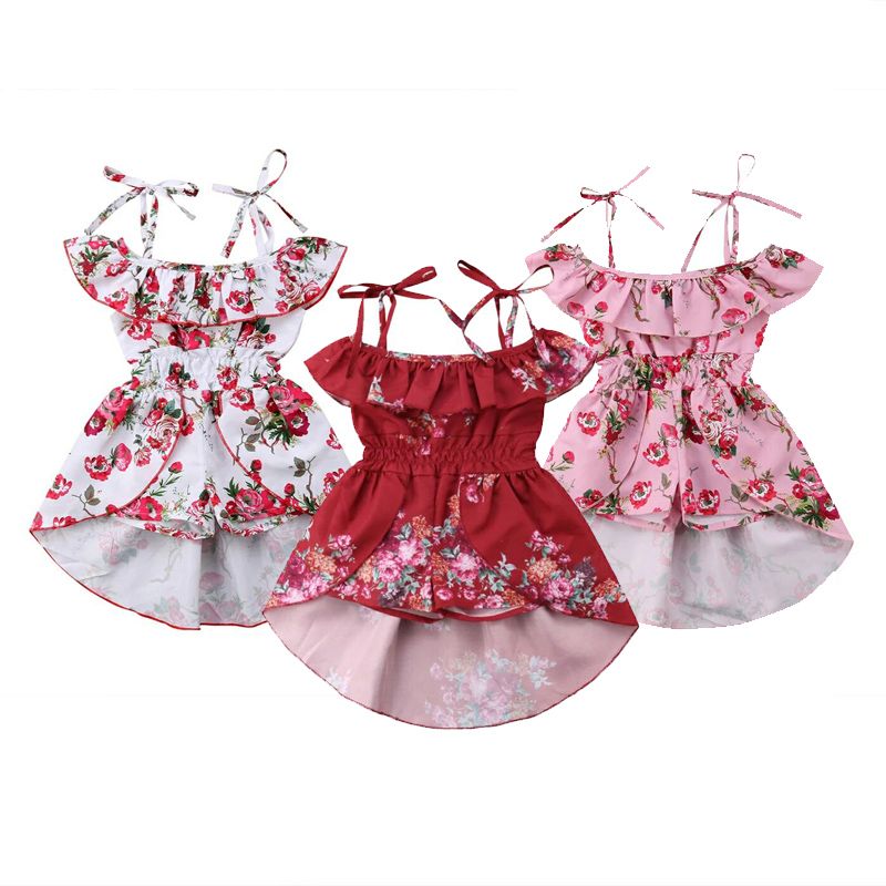 Infant Baby Kid Girl Princess Pleated Dress Party Suspender Skirt Outfit Clothes