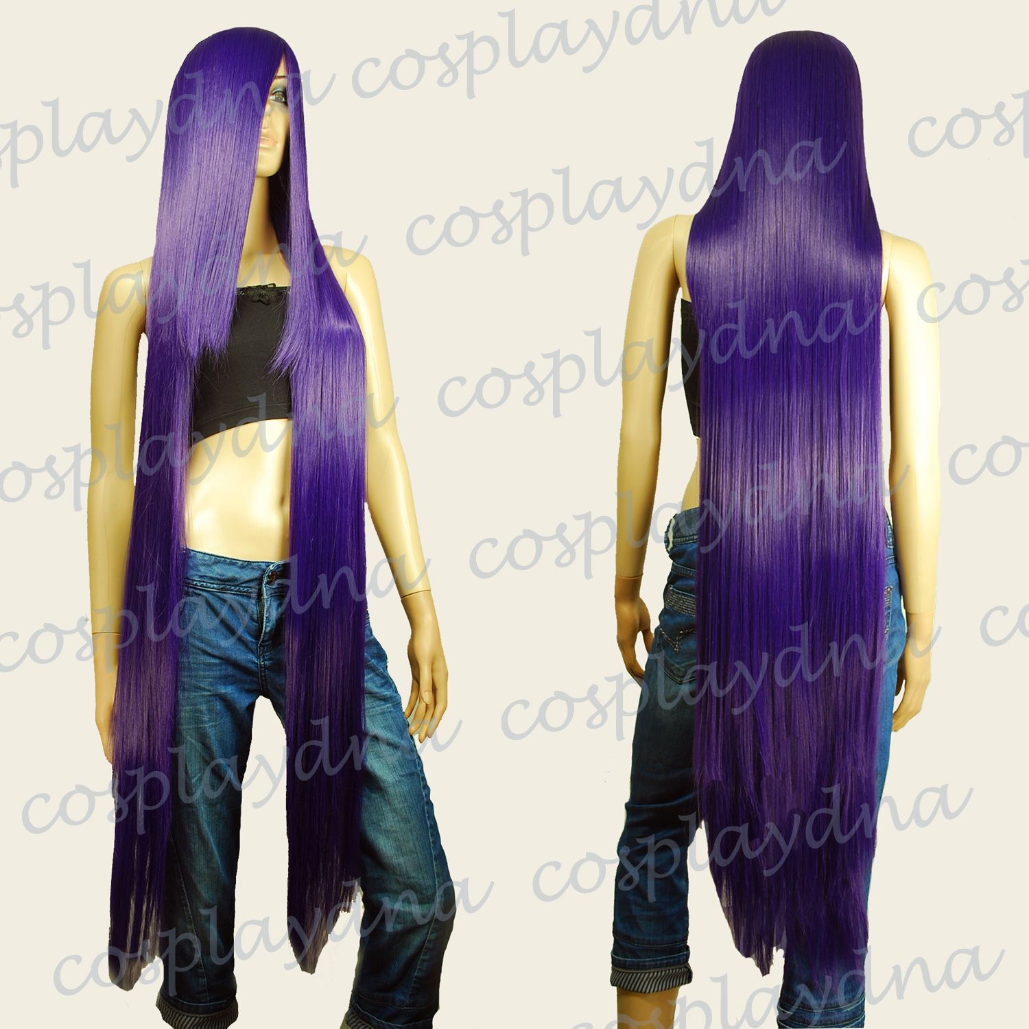 120cm blue wig