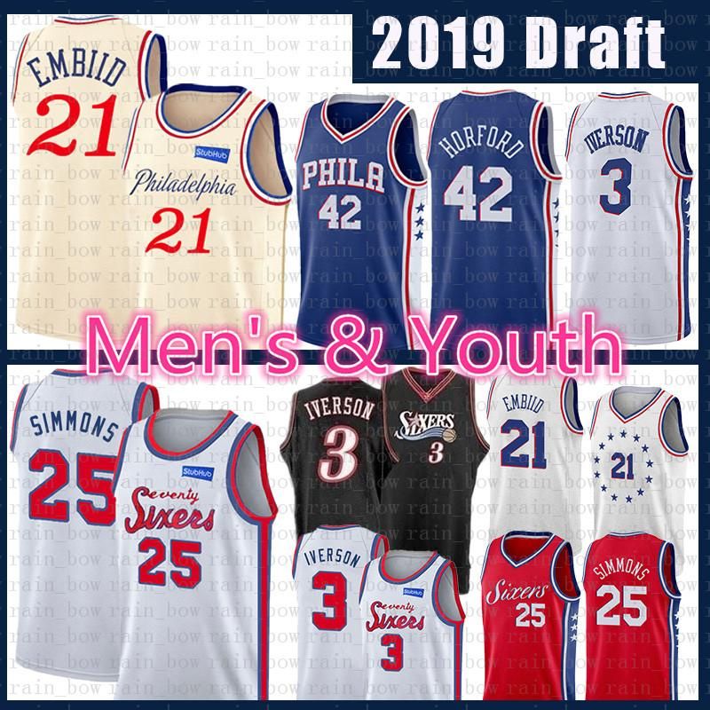 Herren Oofay Herren Basketballtrikot Philadelphia 76ers Trikot 25 Ben Simmons 21 Joel Embiid Armelloses Besticktes Mesh Basketballtrikot Tanktop Sport Freizeit Agb Lv