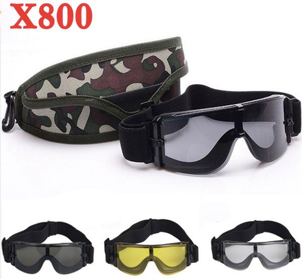 X800 Goggles Paintbal Tactical Googles Shooting Protection Glasses & 3 Lens 