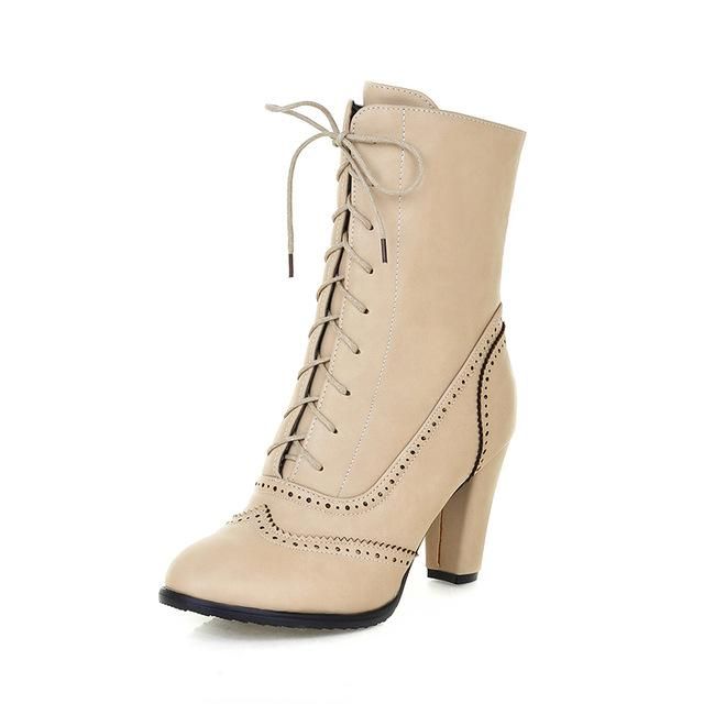 womens heeled brogue shoes