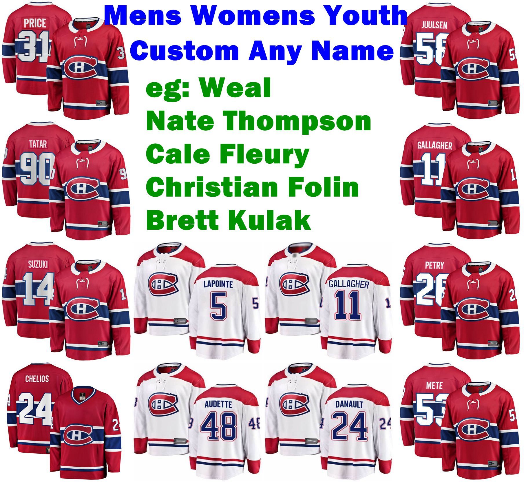 2020 Mens Customize Montreal Canadiens Jerseys Nate Thompson Jersey