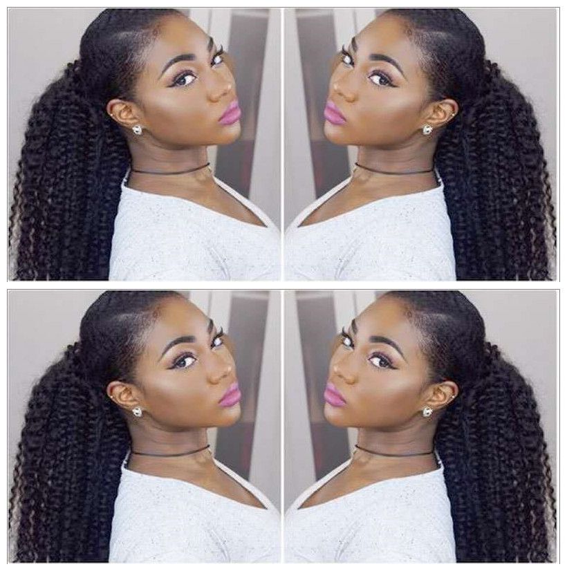 High Kinky Curly Ponytail Hair Messy Virigin Brazilian Extension