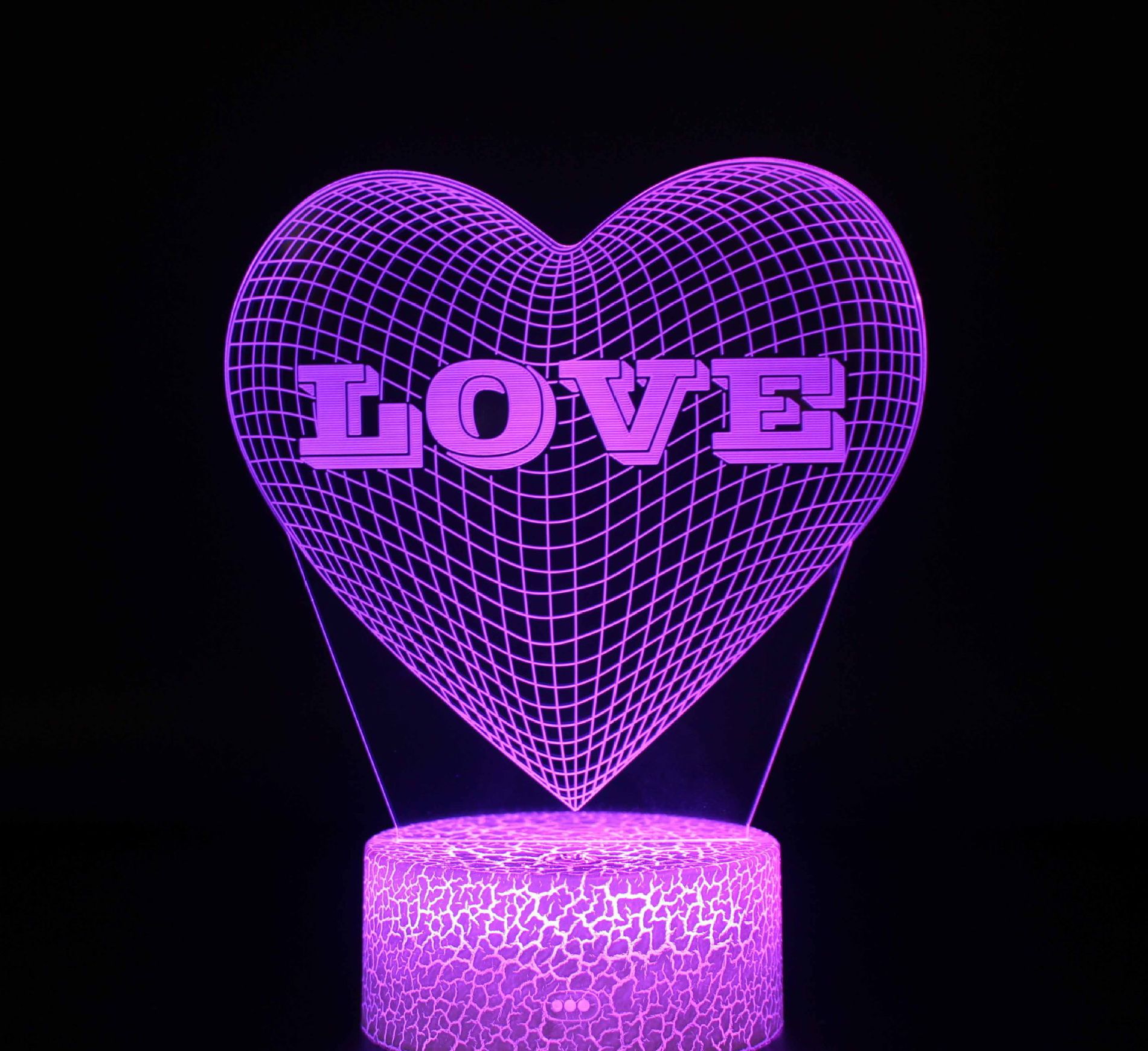 3d I Love You Illusion Night Lights Usb Change Touch Bedroom Table