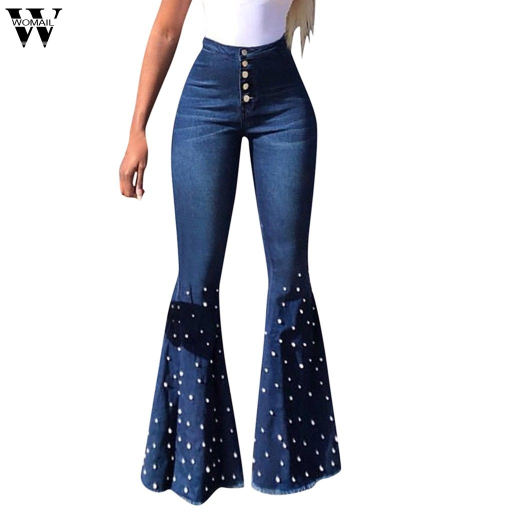 Compre Pantalones Vaqueros De Mujer Elástico Elástico Cintura Alta Cinturón  Denim Flare Pantalones Mujeres Retro Pantalón Ancho Pantalón Lady Casual  Bell Bottoms Streetwear A 20,81 € Del Blueberry07 | Es.Dhgate.Com