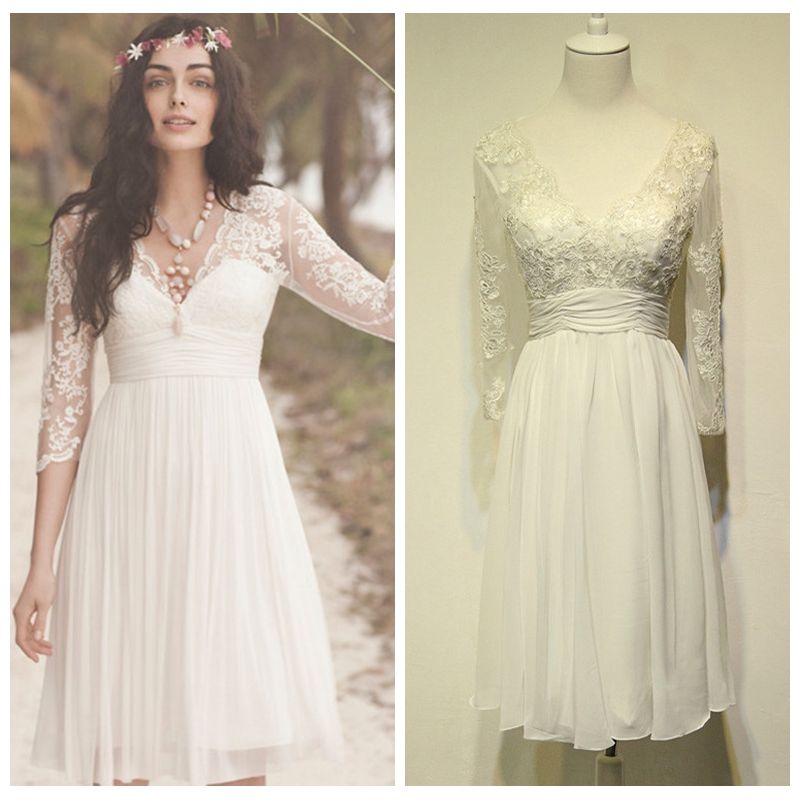 white chiffon dress with sleeves