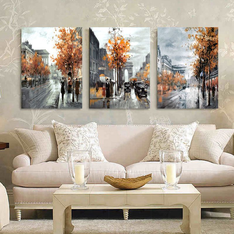 Home Art Wall Decor European Town Landscape Oil Painting Printed On Canvas L28 