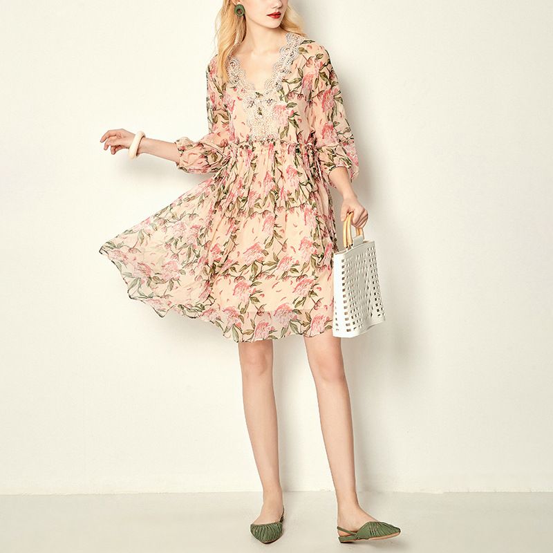 vestido de seda curto solto