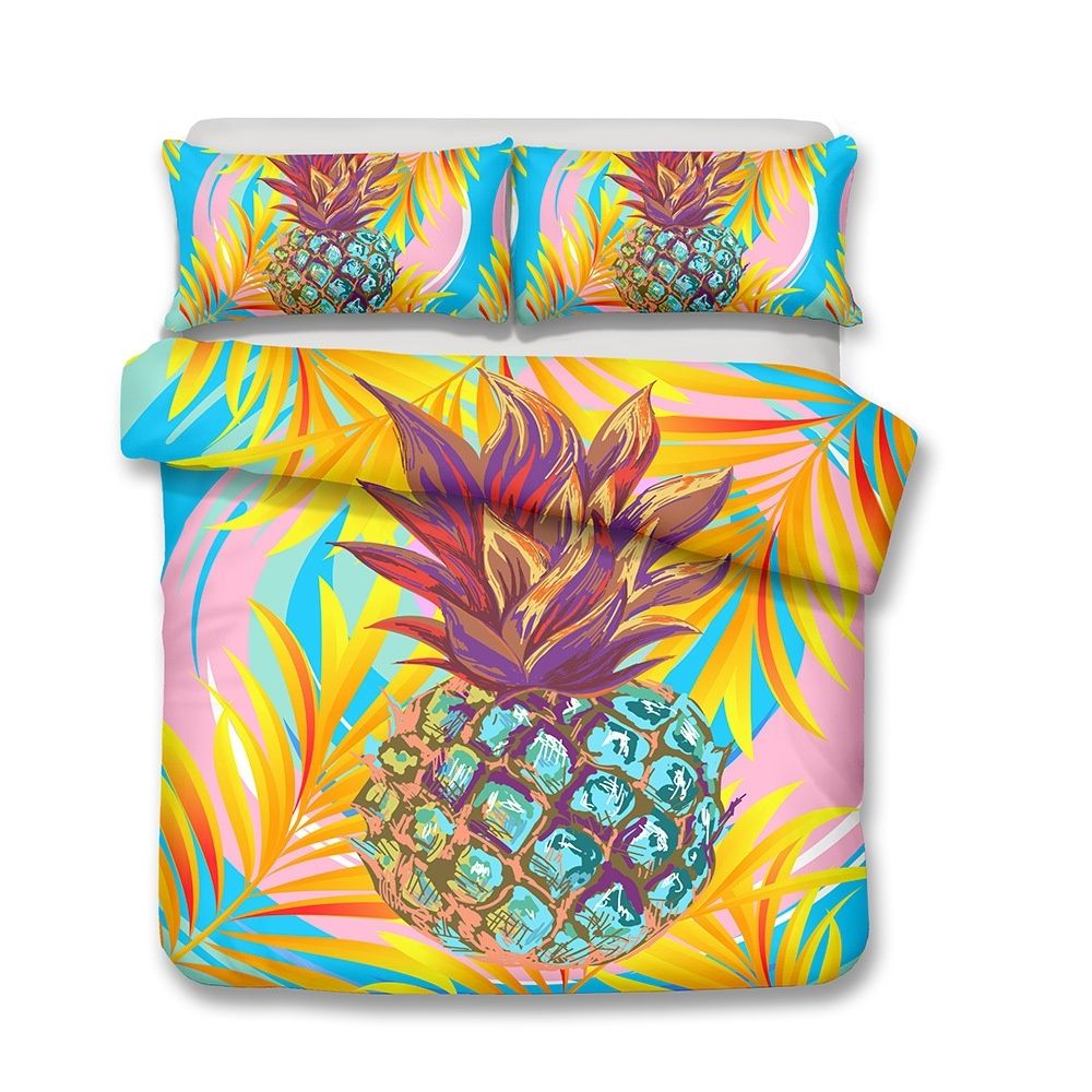 Acheter Serie De Ananas De Style De Peinture A Lhuile Ensemble De Literie 3d Imprimer Ensemble Housse De Couette Drap De Lit Realiste Twin Full Queen King De 18 3