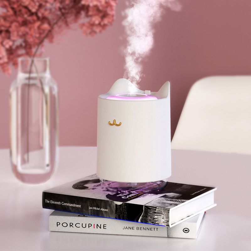 Mini humidificador de aire USB Lindo gatito humidificador con luz de noche colorida Mini humidificador de aire USB Lindo gatito humidificador con luz de noche colorida