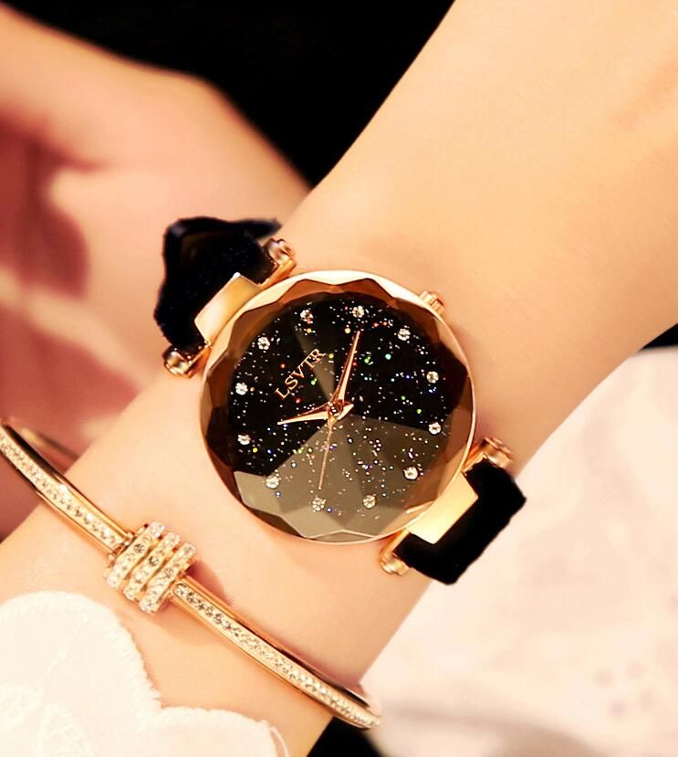 New Starry Sky Crystal Watch Ladies Woman Wrist Watches Clock Leather Strap Luxury Female Lady Watches For Gift Wristwatch Online Shopping Online Shopping Watches From Lightzj 2 83 Dhgate Com