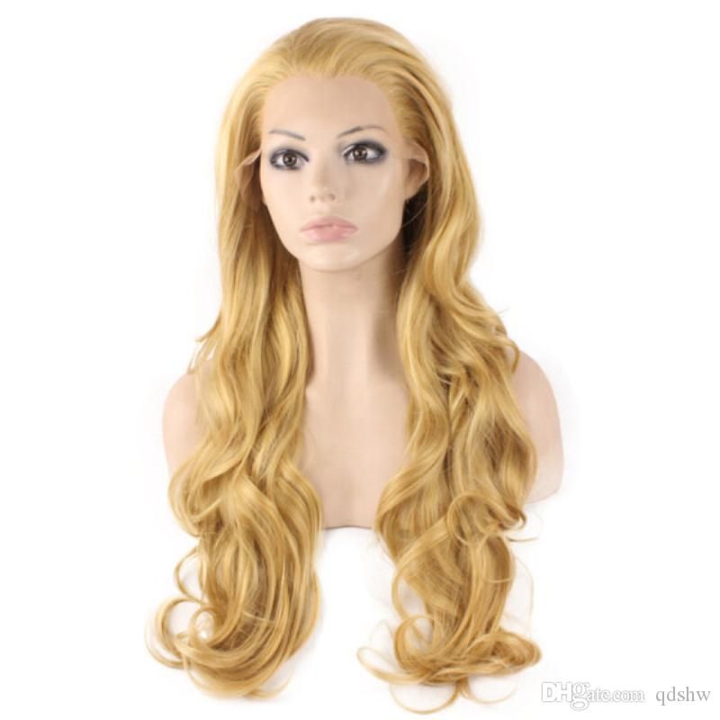 Natural Blonde Hair Wig Natural Wave Glueless High Temperature