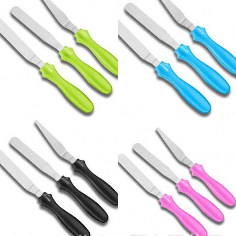 Stainless Steel Baking Knife Cake Cream Carved Flower Spatula Home Furnishing Kitchen Three