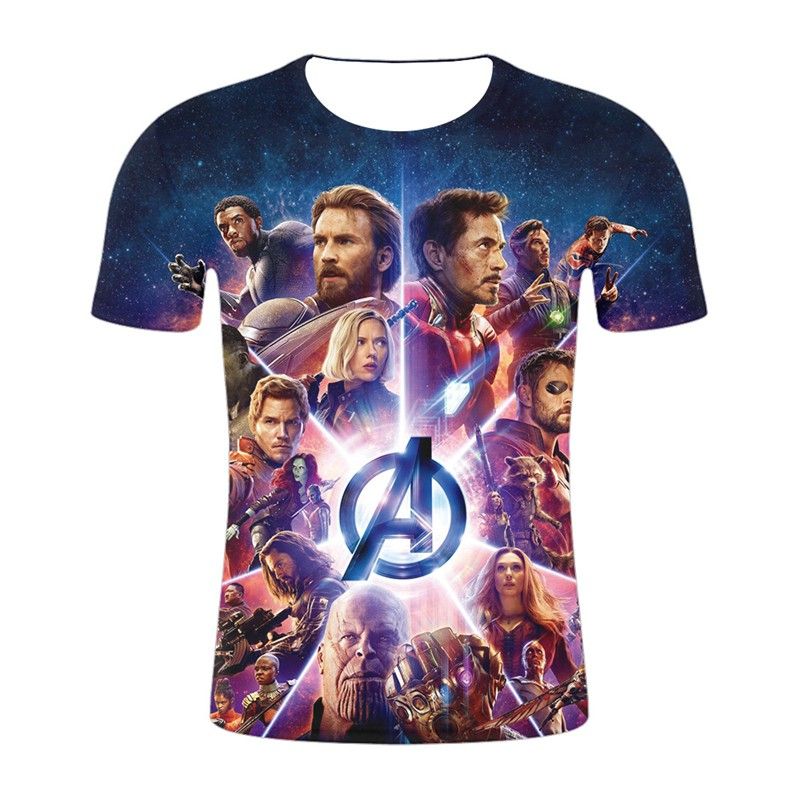 Marvel Avengers 4 fin de partie Thor 3D T-shirt imprimé d'été à manches courtes Tee Tops 