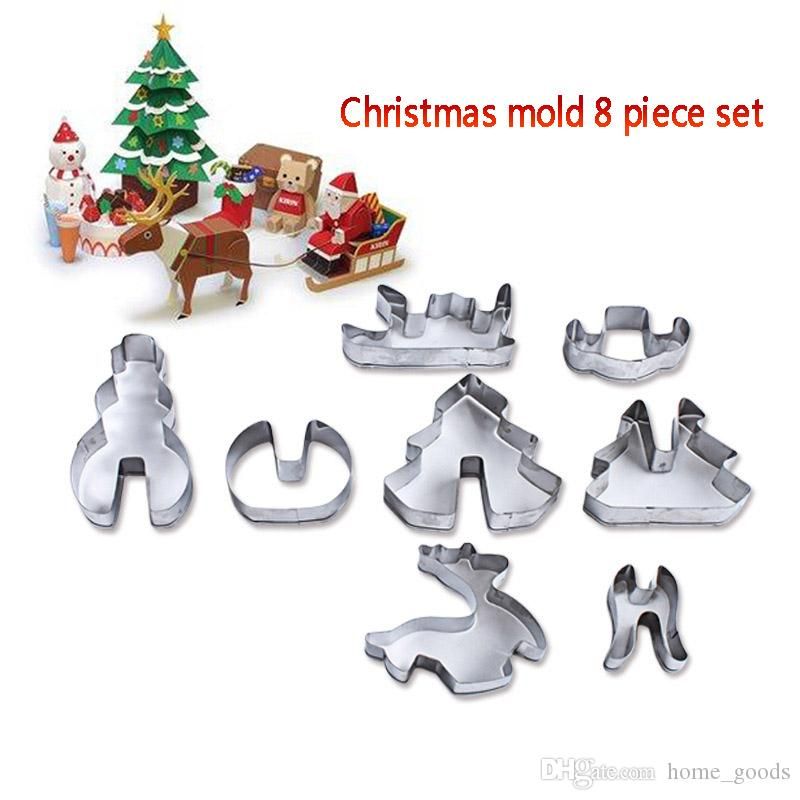 2020 3d Diy Christmas Series Cookie Mould Stainless Steel Cake