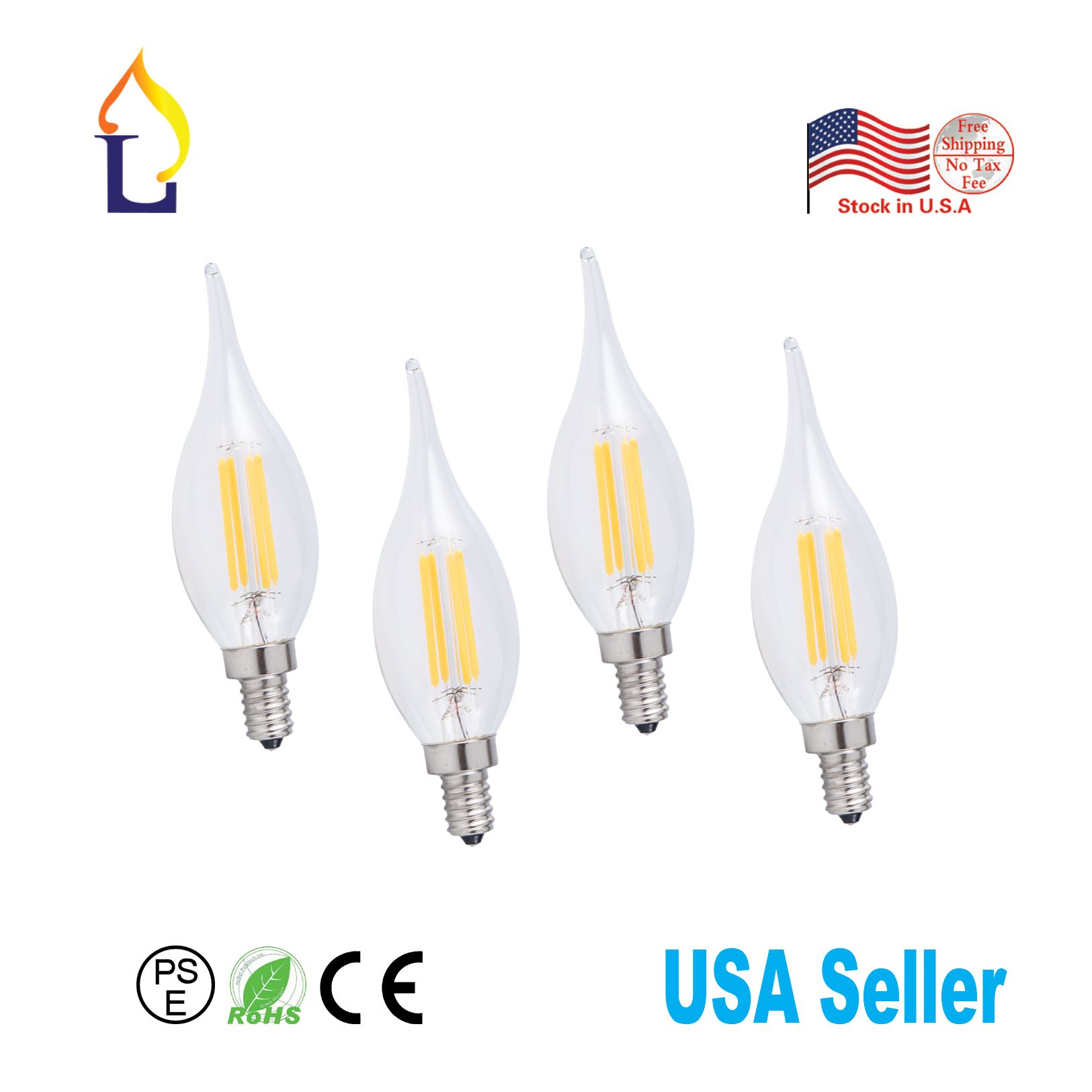 compre candelabros regulables bombillas led 2700k punta e12 bombilla led para lampara de interior lampara de techo ventilador de techo o porche