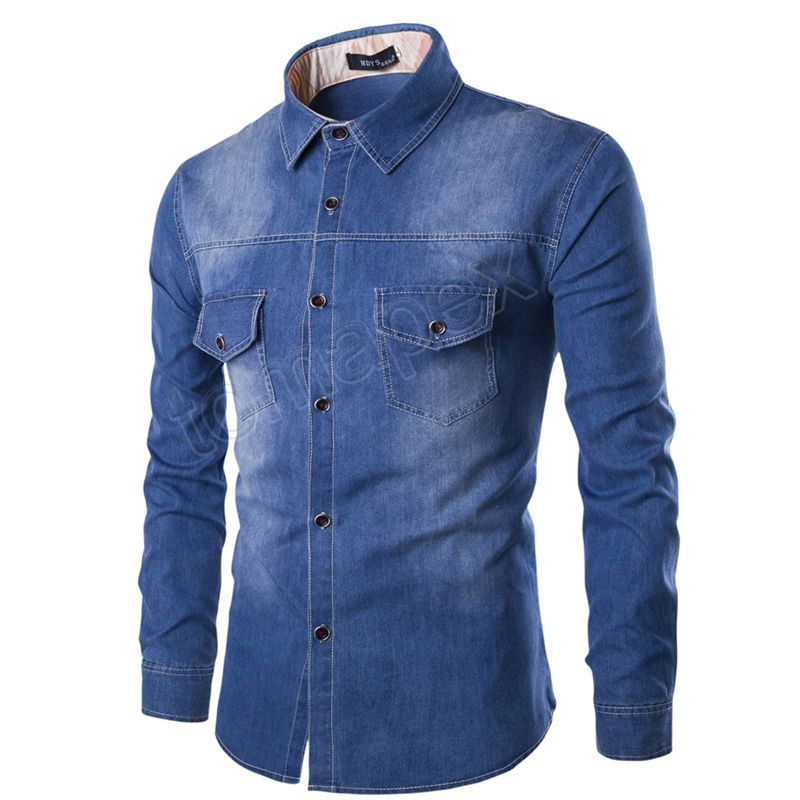 Compra Nuevo Camisa Jean Para Hombre 2018 Algodón Slim Fit Marca Camisas De  Mezclilla Casuales Camisa Vaquera De Manga Larga Para Hombre Camisa Jeans  Masculina Tamaño 6XL Barato | Entrega Rápida Y