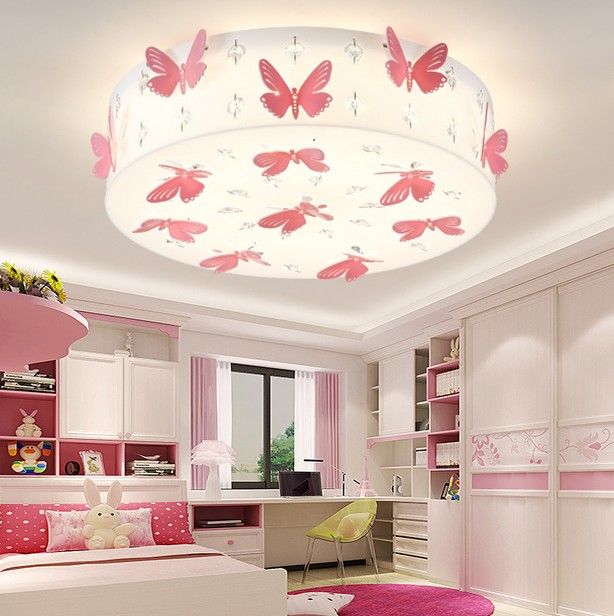 Filles Chambre Abat-jour Lampe Plafond Pendentif Abat-jour Rose Papillon Shade 