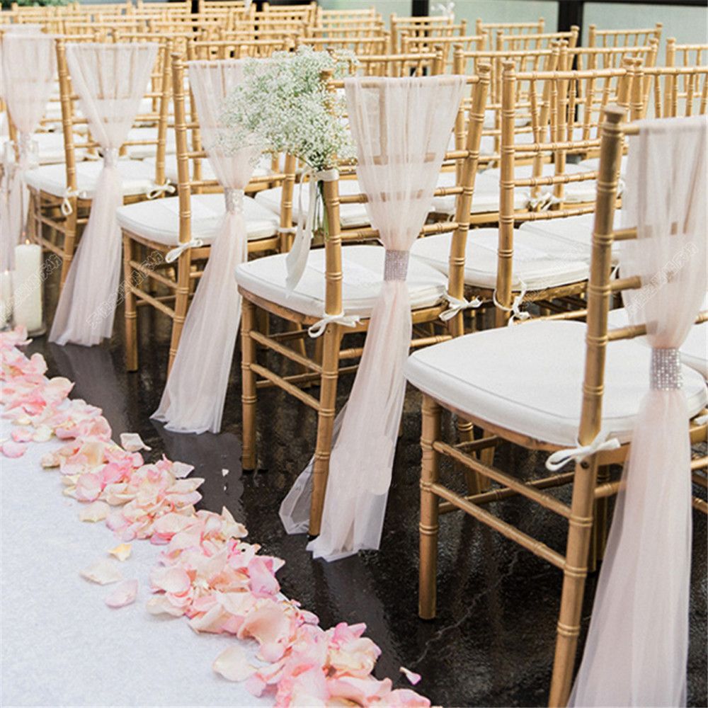 2020 Cheap Beach Garden Wedding Chair Sashes With Crystal Hot Sale