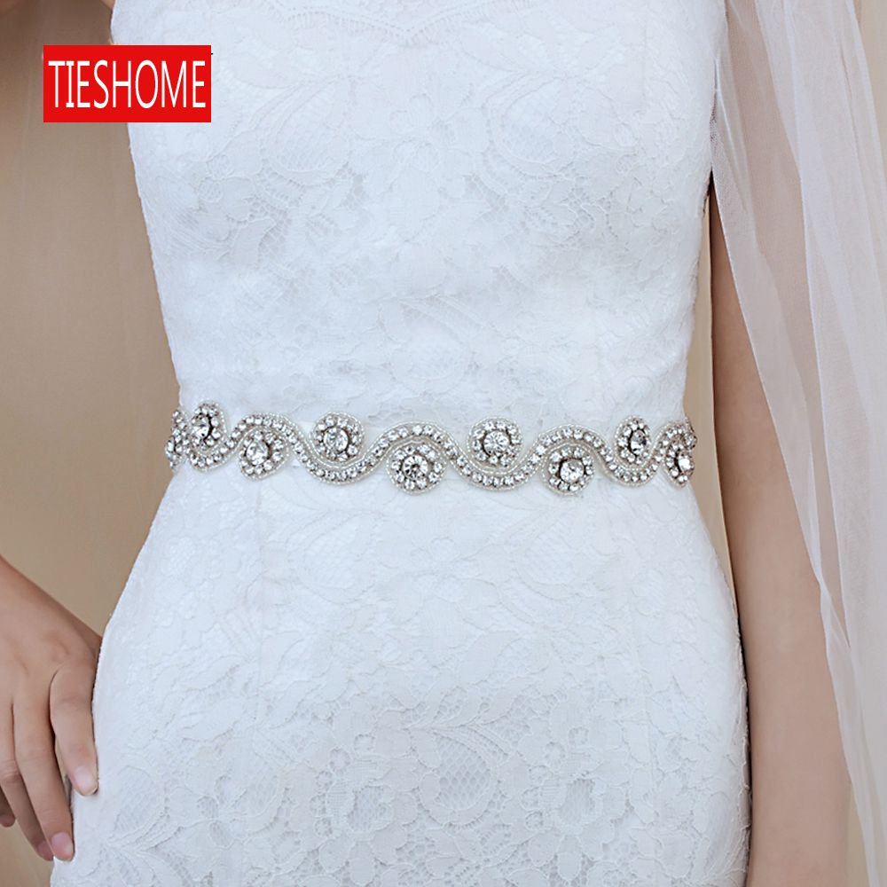 Tieshome de boda cinturones de novia accesorios de cinturón de plateado faja