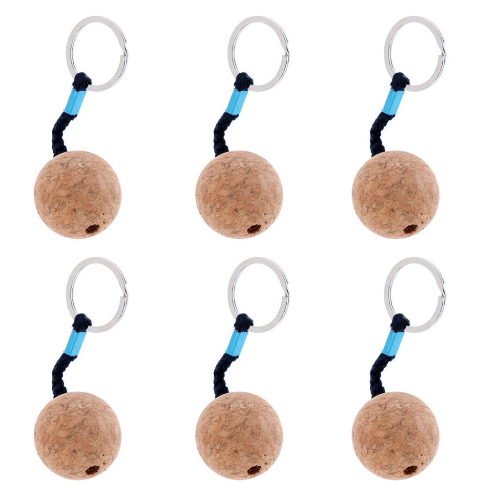 3.5cm Single Ball Cork Keyring Buoyant Key Ring Marine Sailing Boat Float
