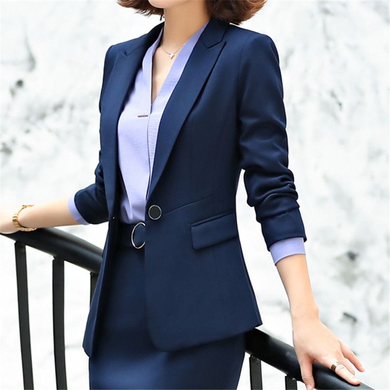 Blazer Formal Para Mujer, Trajes De Trabajo Con Pantalón Y Chaqueta, Elegante Para Mujer, Uniforme De Oficina, Estilo OL AliExpress Ropa Mujer | ado-toybox.jp