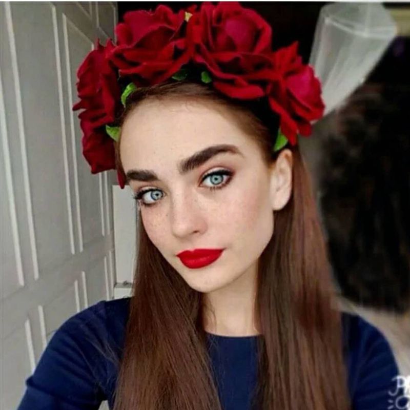 2019 Hair Flower Crown Headband Hoop For Bride Women Floral Wreath