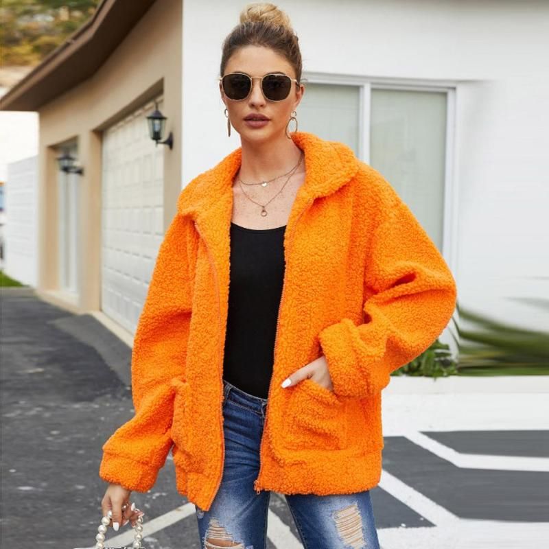 orange teddy coat