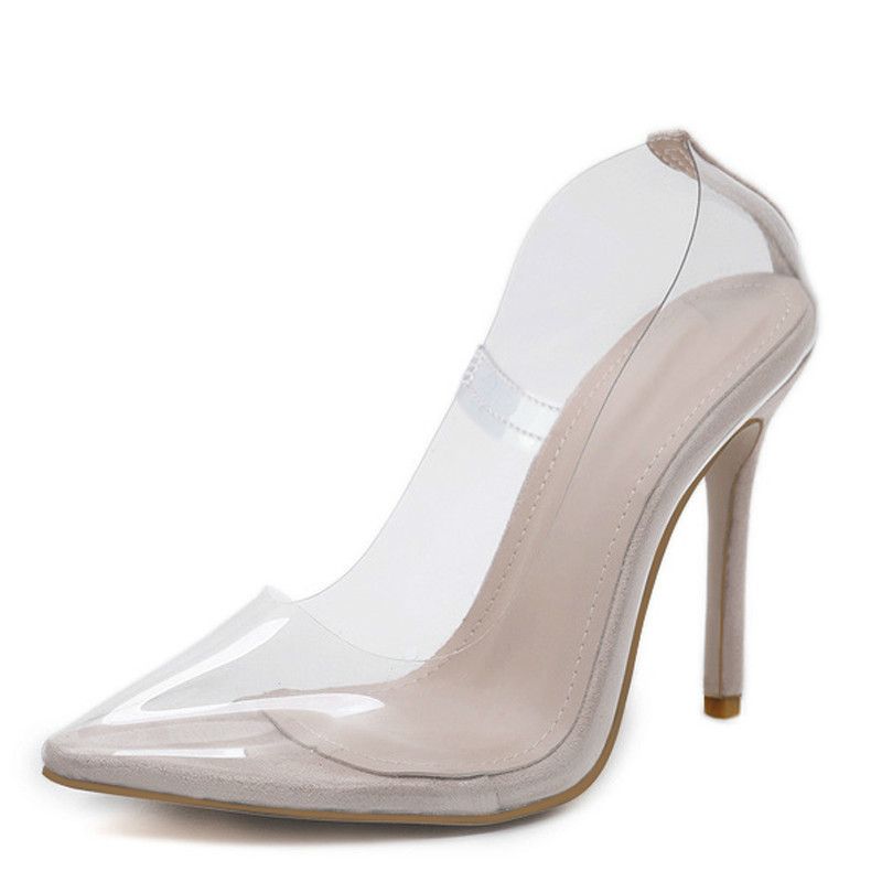 Acquistare Scarpe Trasparenti Di Plastica Del Partito Del Club Del Club  Della Pompa Del PVC Trasparente Scarpe Delle Donne Del Progettista Di Usura  Del Piede Di Colore Scarpe Alte Delle Donne 12cm