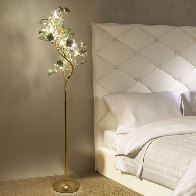 gold crystal floor lamp