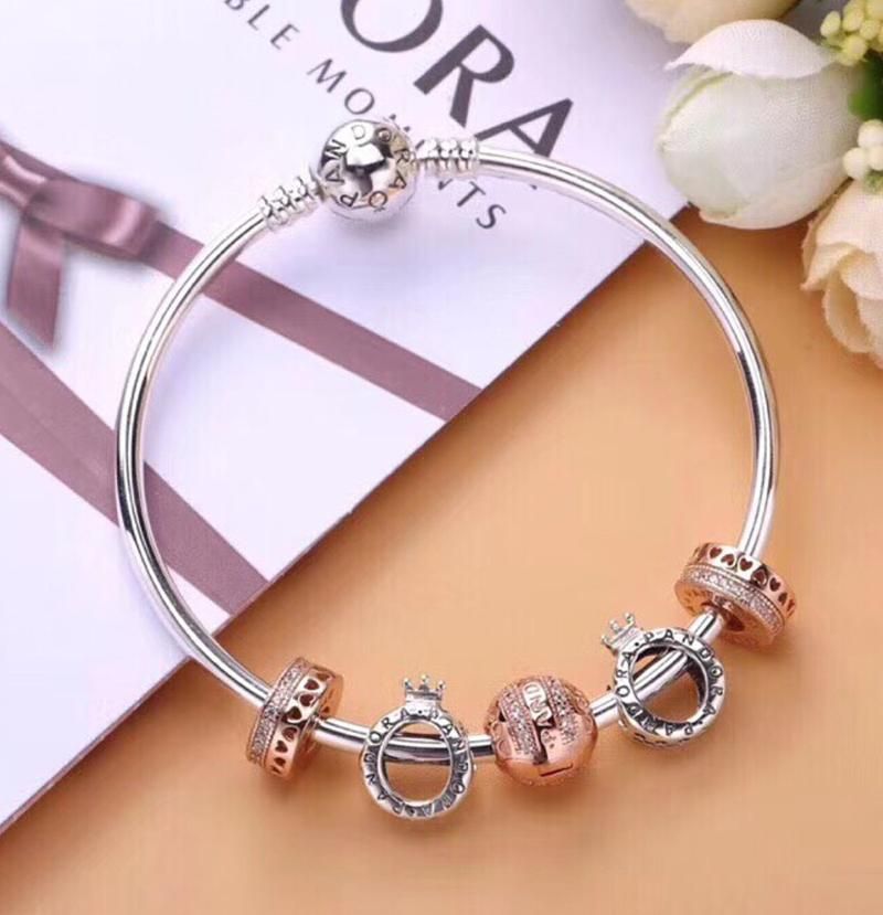 Christmas Gifts 2018 Pandora Moments Crown Charm Bangle Bracelets ...