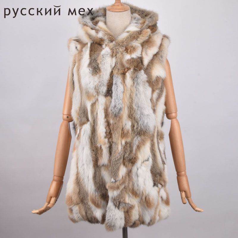 Women Real Rabbit Fur Vest Waistcoat Gilet Knitted Rabbit Fur Vest 100% Genuine Women Real Rabbit Fur Vest Waistcoat Gilet Knitted Rabbit Fur Vest 100% Genuine