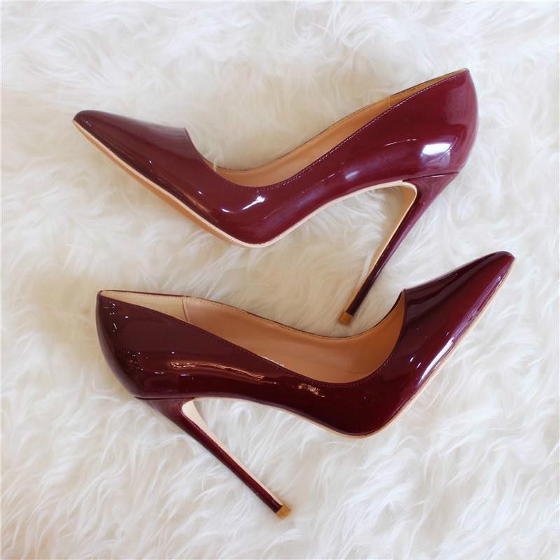 maroon patent heels