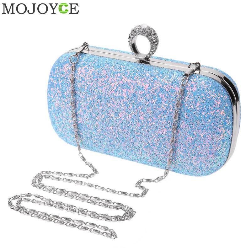 blue glitter purse