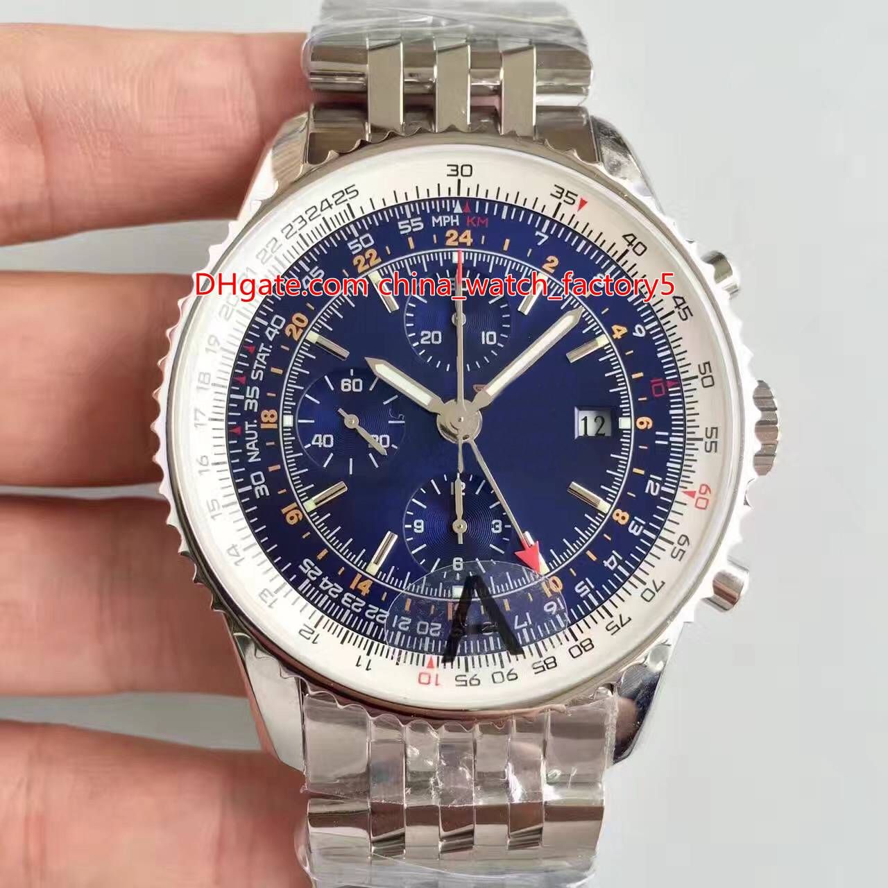 3 Style Best Quality JF Maker Mens 46mm World GMT 46 Chronograph ...