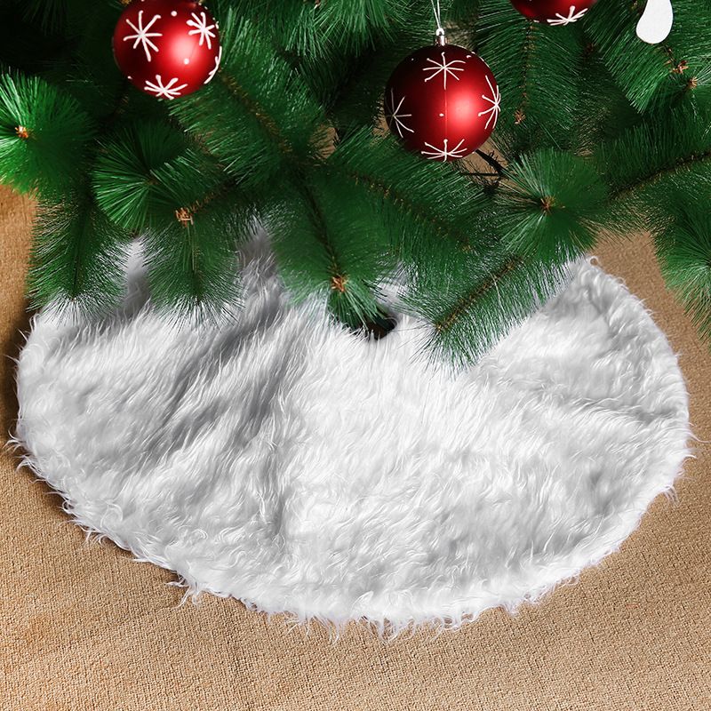 90 Cm Christmas Plush Tree Skirt Pure White Hairy Christmas Tree