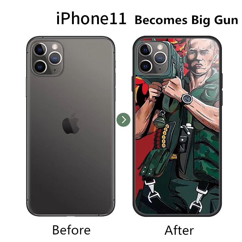 Compre Paródia Schwarzenegger Levar Um Caso De Arma De Telefone Para O  IPhone 11 Pro Max 7 / 8plus / 6s Nano Anti Explosão De Vidro Temperado Capa  Protetora Barato | Entrega