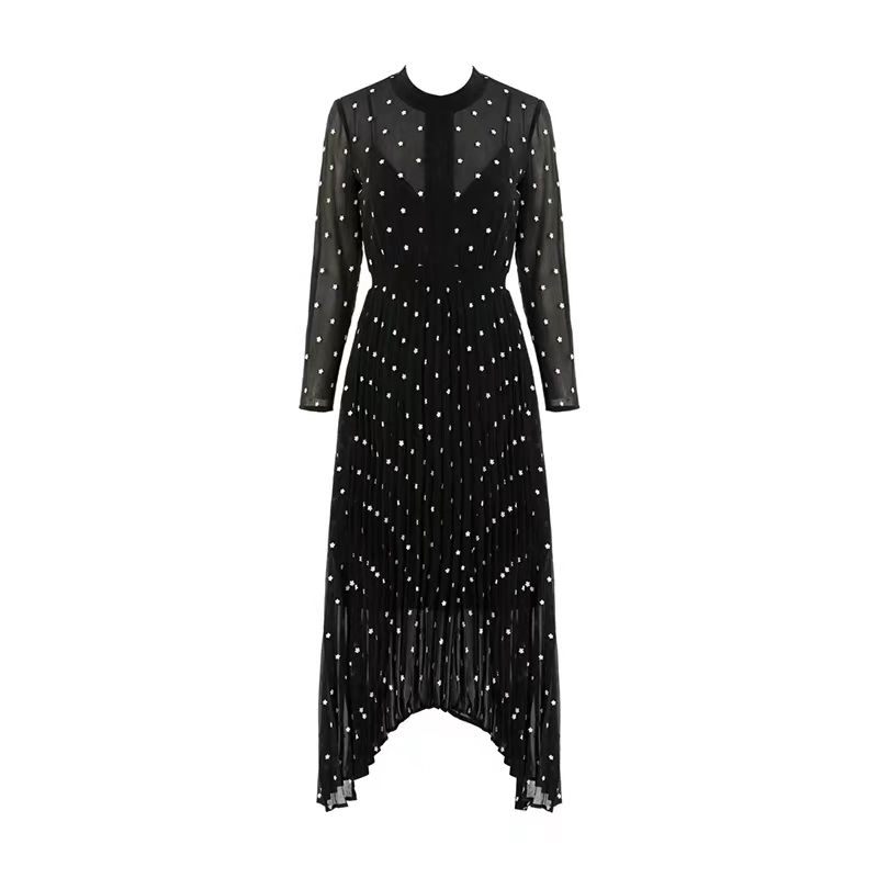 maje embroidered chiffon dress