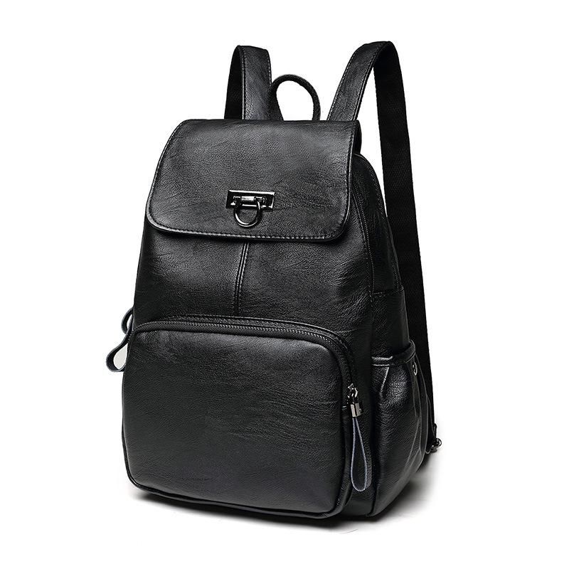 leather computer backpack women's