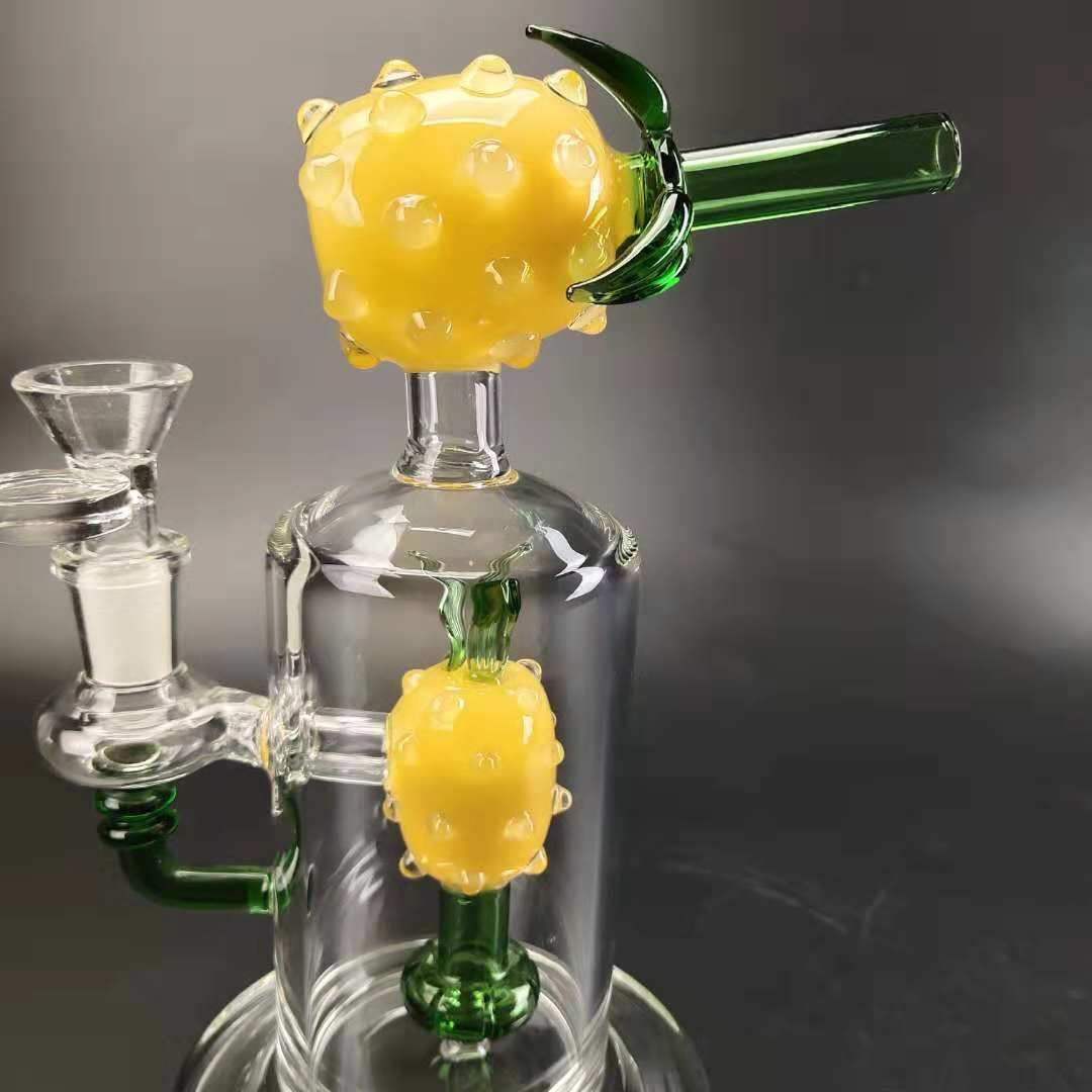 8 Pineapple Bongs with glass flower bowl 14.5mm joint water pipe dab