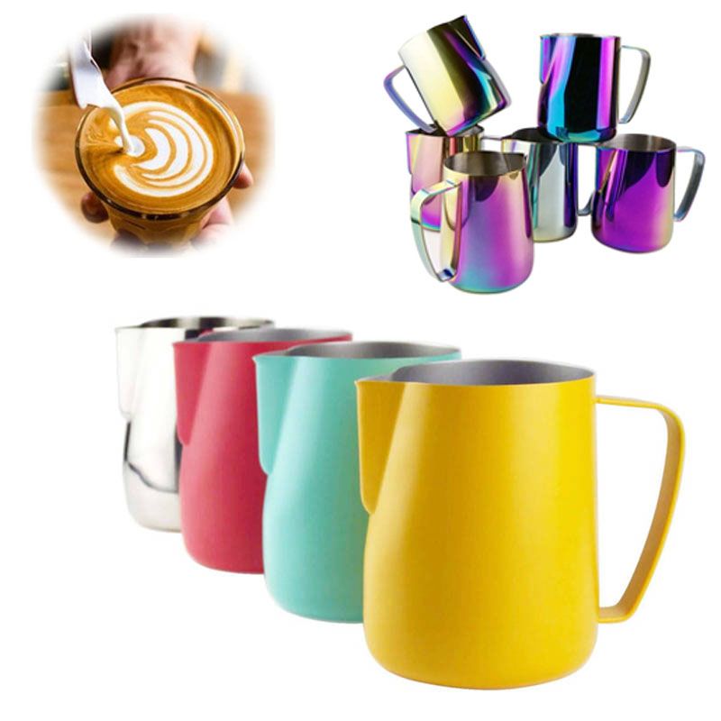 Compra La Jarra De Acero Inoxidable Leche Leche Batidor De Leche Jarra  Lanza Espuma De Café Italiano Latte Art Cafetera Jarra Frother Copa 350 /  600ml Barato | Entrega Rápida Y Calidad | Es.Dhgate