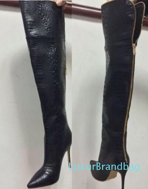 croc thigh highs