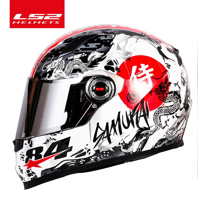 exprimir Bienes Zumbido LS2 Payaso Casco de motocicleta Casco LS2 FF358 Motocross Racing Man Woman  Casco Moto Casque Samurai