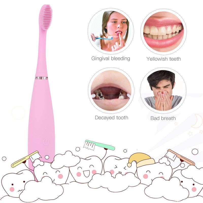sonic silicone toothbrush