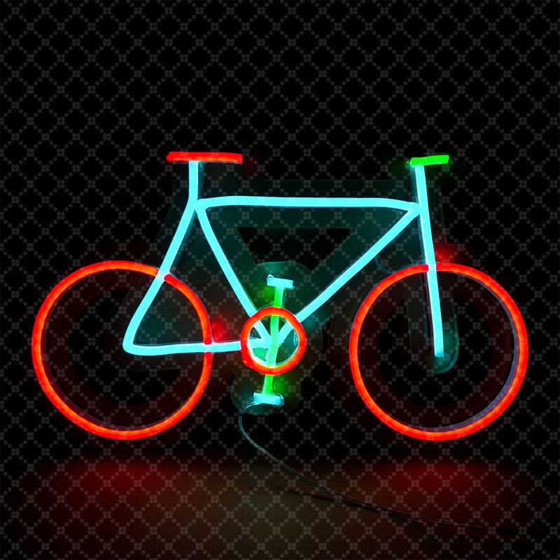 neon blue bike